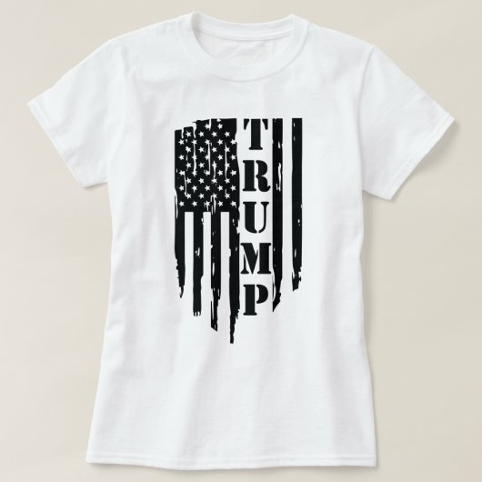 トランプ米国旗の女性のTシャツ Tシャツ (デザイン正面)