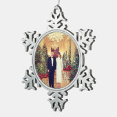 トランプ米大統領ホワイトハウスクリスマススノーフレーク スノーフレークピューターオーナメント (右)