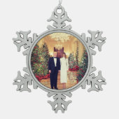 トランプ米大統領ホワイトハウスクリスマススノーフレーク スノーフレークピューターオーナメント (正面)