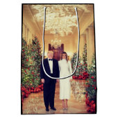 トランプ米大統領ホワイトハウスクリスマスメディアギ ミディアムペーパーバッグ (裏面)