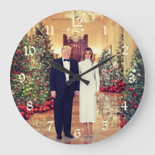 トランプ米大統領ホワイトハウスクリスマスラージクロ ラージ壁時計