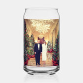 トランプ米大統領ホワイトハウスクリスマス ガラス缶 (正面)