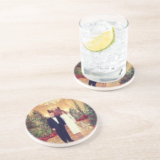 トランプ米大統領ホワイトハウスクリスマス コースター (側面)