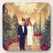 トランプ米大統領ホワイトハウスクリスマス コースター (正面)