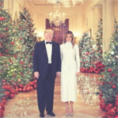 トランプ米大統領ホワイトハウスクリスマス シール (正面)