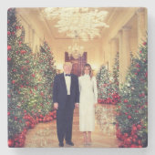 トランプ米大統領ホワイトハウスクリスマス ストーンコースター (正面)