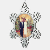 トランプ米大統領ホワイトハウスクリスマス スノーフレークピューターオーナメント (右)