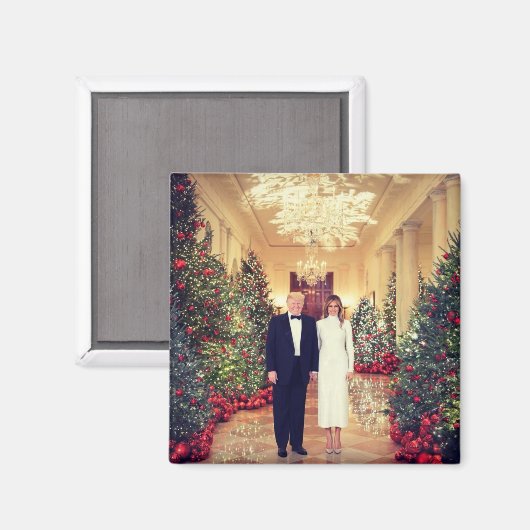 トランプ米大統領ホワイトハウスクリスマス マグネット (正面/裏面)