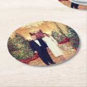 トランプ米大統領ホワイトハウスクリスマス ラウンドペーパーコースター (アングル)