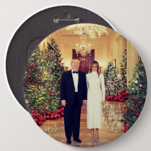トランプ米大統領ホワイトハウスクリスマス 缶バッジ