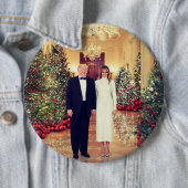 トランプ米大統領ホワイトハウスクリスマス 缶バッジ (インサイチュ)