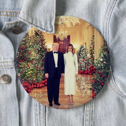 トランプ米大統領ホワイトハウスクリスマス 缶バッジ (インサイチュ)