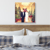 トランプ米大統領 ホワイトハウス クリスマス キャンバスプリント (インサイチュ (寝室))