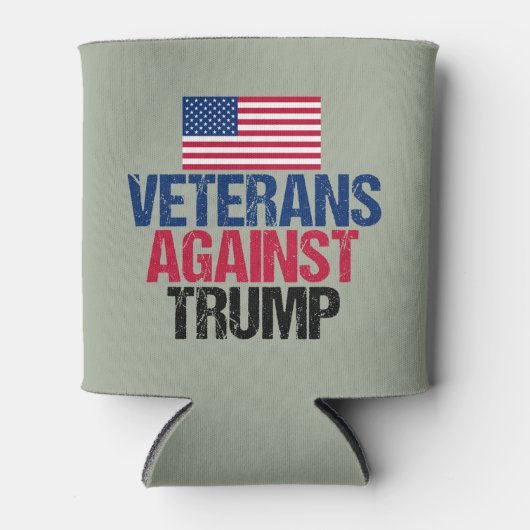 トランプ米州旗に対する退役軍人 缶クーラー (正面)