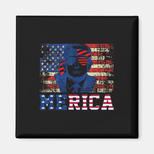 トランプ米州旗7月4日トランプ米州旗 マグネット (正面)