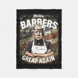 トランプ素晴らしのために再び_理容師を理容師する フリースブランケット