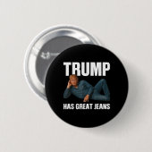 トランプ素晴らしジーンズおもしろいミームことわざ_1 缶バッジ (正面&裏面)