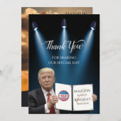 トランプ素晴らしファ結婚ブ大統領のサンキューカード 招待状 (正面/裏面)