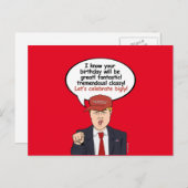 トランプ素晴らし誕生日カード – レッツビグリ祝 ポストカード (正面/裏面)