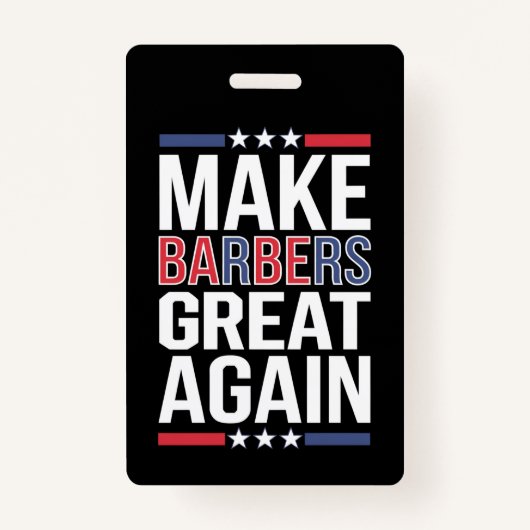 トランプ素晴らし2024の理容師を再び理容師 バッジ (正面)