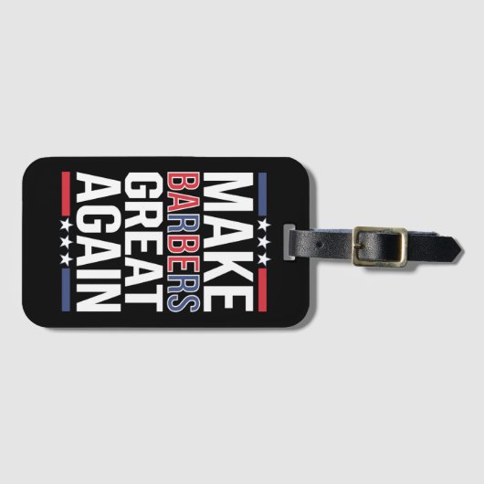 トランプ素晴らし2024の理容師を再び理容師 ラゲッジタグ (正面横)