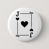 トランプ衣装ジャックハートカードジャックカード 缶バッジ (正面)