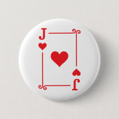 トランプ衣装ジャックハートカードジャックカード 缶バッジ (正面)