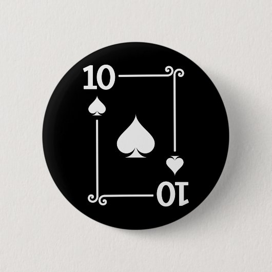 トランプ衣装10スペードカード10カード 缶バッジ (正面)
