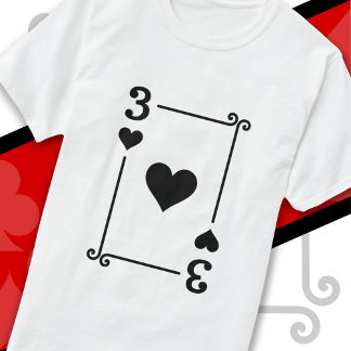 トランプ衣装3枚のカード3ハート Tシャツ