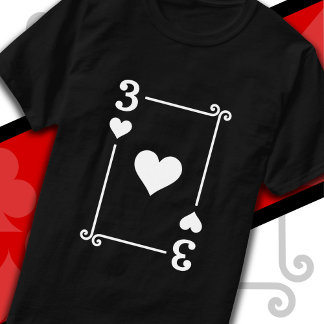 トランプ衣装3枚のカード3ハート Tシャツ