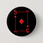 トランプ衣装3枚のダイヤモンドのカード3 缶バッジ (正面)