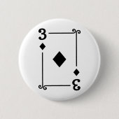 トランプ衣装3枚のダイヤモンドのカード3 缶バッジ (正面)