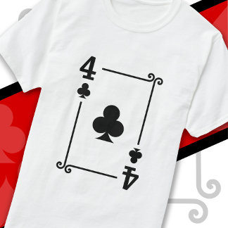 トランプ衣装4クラブカード4枚カード Tシャツ