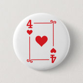 トランプ衣装4枚のカード4ハート 缶バッジ (正面)