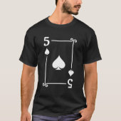 トランプ衣装5スペードカード5カード Tシャツ (正面)