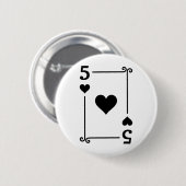 トランプ衣装5ハートカード5カード 缶バッジ (正面&裏面)