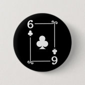 トランプ衣装6クラブカード6カード 缶バッジ (正面)