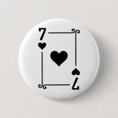 トランプ衣装7枚カード7ハート 缶バッジ (正面)