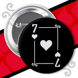 トランプ衣装7枚カード7ハート 缶バッジ