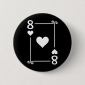 トランプ衣装8ハートカード8カード 缶バッジ (正面)