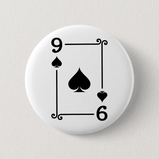 トランプ衣装9スペードカード9カード 缶バッジ (正面)