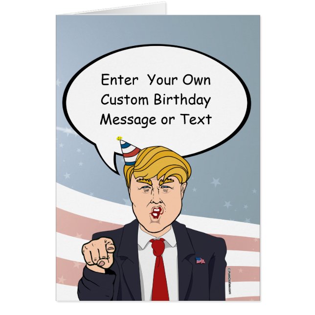 トランプ誕生日カスタマイズカード – メッセージ – E (正面)