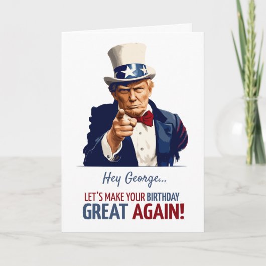 トランプ誕生日カード/名前をカスタムする 招待状 (正面)