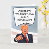 トランプ誕生日祝カード – 共和党員 カード (黄色い花)