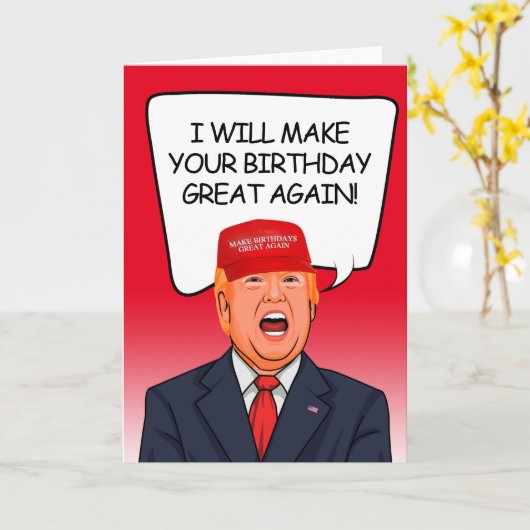 トランプ誕生日 – 私はあなたの誕生日を作素晴らしる カード (黄色い花)