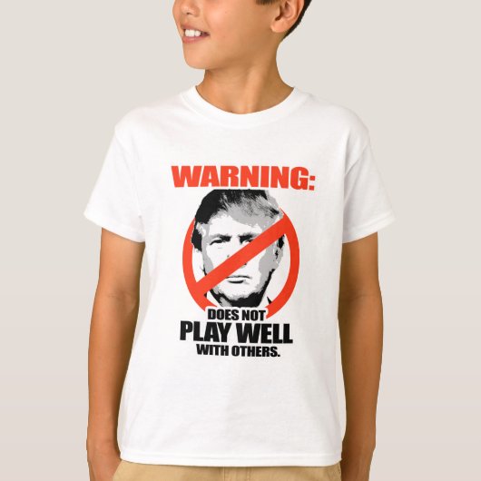 トランプ警告ス – 良くな遊い Tシャツ (正面)