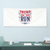 トランプ走スポット走の選挙おもしろい討論 横断幕 (トレードショー)