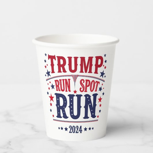 トランプ走スポット走の選挙おもしろい討論 紙コップ (正面)