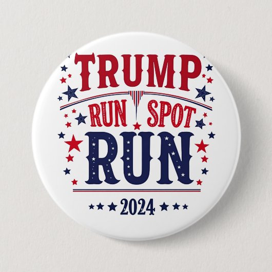 トランプ走スポット走の選挙おもしろい討論 缶バッジ (正面)