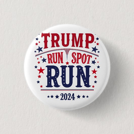 トランプ走スポット走の選挙おもしろい討論 缶バッジ (正面)